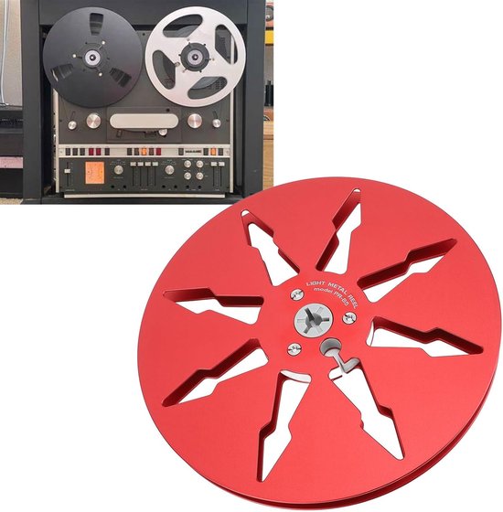 Lege Tape Spoel - Opname Spoel - Muziek Opnemen - 8-Gats Ontwerp - 7 Inch Diameter - Rood — afbeelding 3