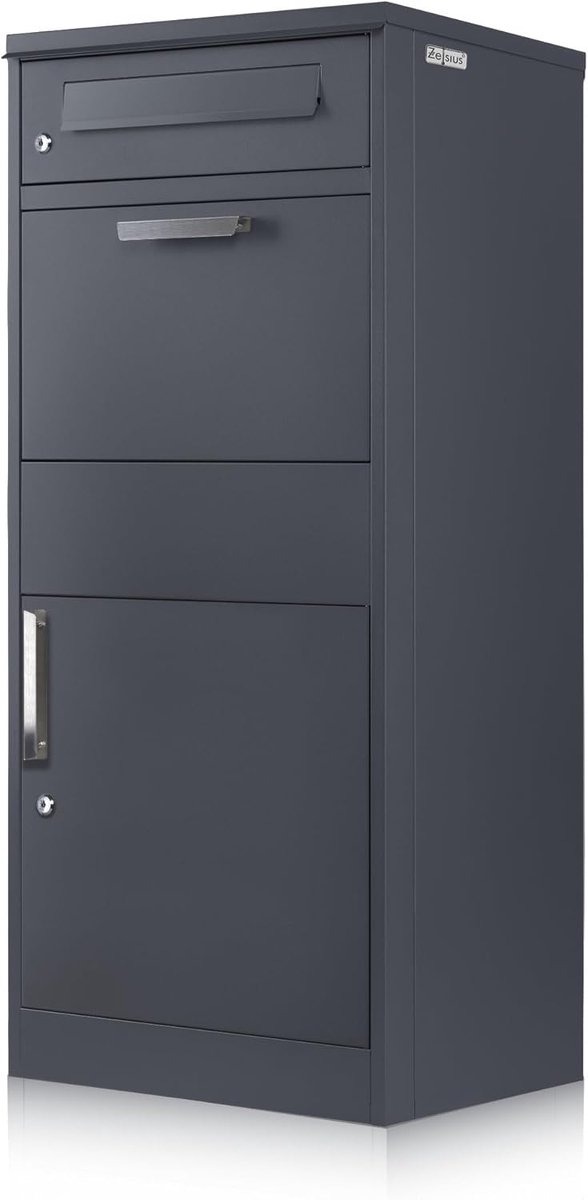 Brievenbus met Pakketkluis - Pakketbox - Veilige Pakketontvangst - Geïntegreerd Retourblok - 112 cm Hoog - Antraciet