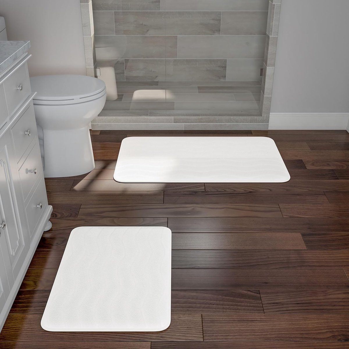 2-Delige Set Antislip Badmatten met Memory Foam Vulling