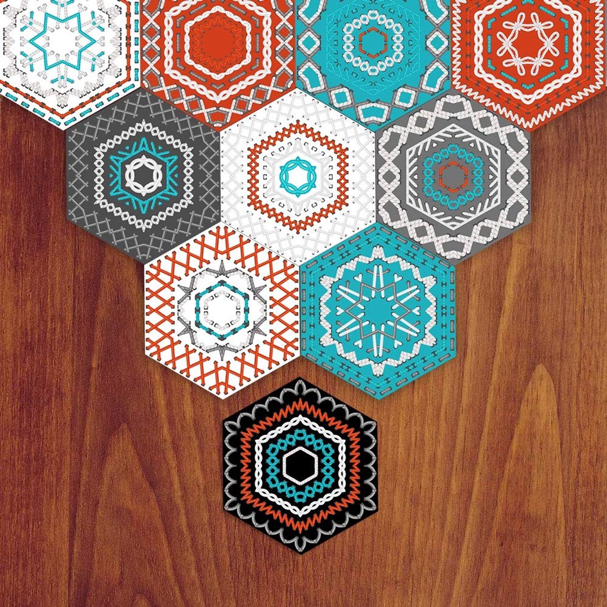 Dailygoods- Muurstickers - Zelfklevend - Slipvaste PVC-folie - Set van 10 stuks - Waterdicht - Voor woonkamer/keuken/badkamer - 20 x 23 cm - Vloertegel
