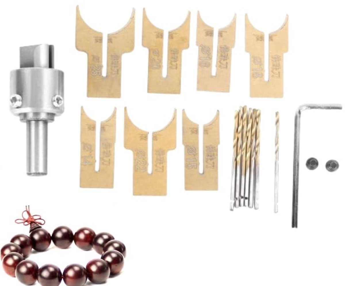 Dailygoods- Houtbewerkingsset 18 Stuks - Houten Kralen Maker - Boor/beitel - Frees - Geschikt voor Ebbenhout/Rozehout - Hoogwaardige Gereedschappen - Houtbewerkingsgereedschap