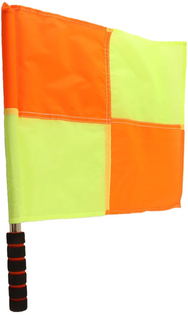 Dailygoods- Scheidsrechtersvlaggen 2 Stuks - Grensrechter Vlaggen - Voetbalaccessoires - Waterdicht Doek - Roestvrij Staal - Totale Lengte 45 cm - Grensrechter Vlag