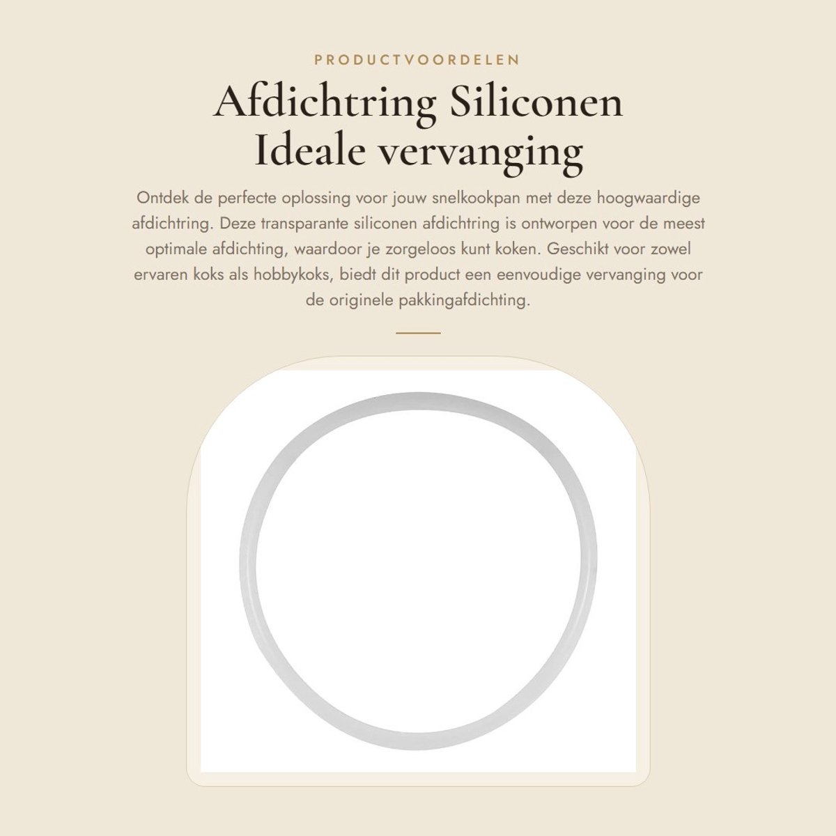 Dailygoods- Afdichtring Hoge Temperatuurbestendigheid - Vervanging Kookgerei - Eenvoudige Installatie - Flexibel Siliconen - Efficiënte Afdichting - Food Grade Materiaal - Siliconenring