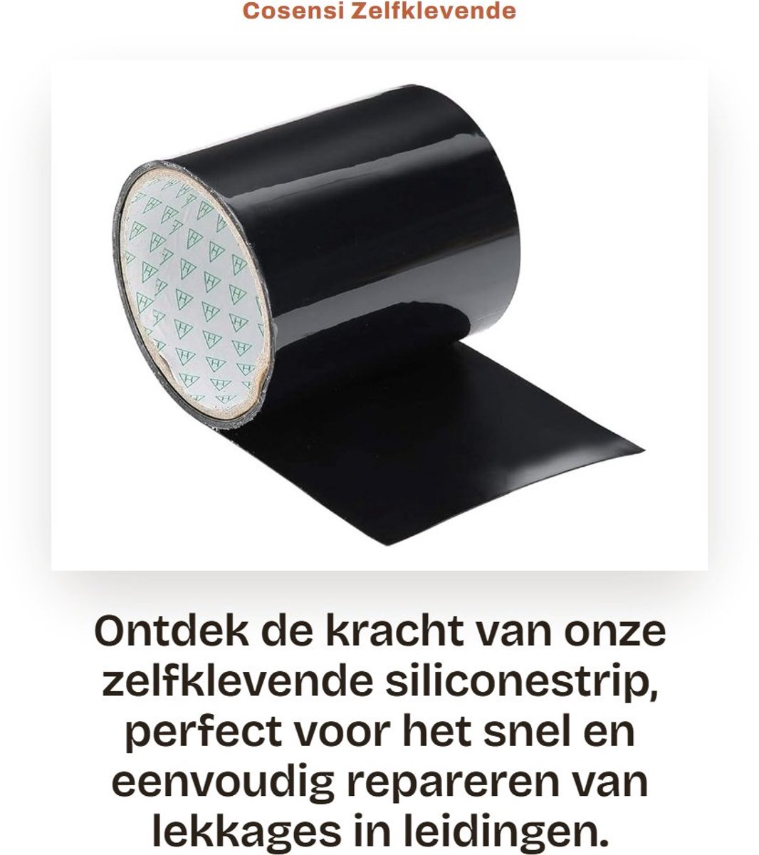 Dailygoods- Siliconen Tape Waterdicht - Reparatietape - Lekdichte Tape - Rubber Slang Tape - Hoge Treksterkte - 150x10cm