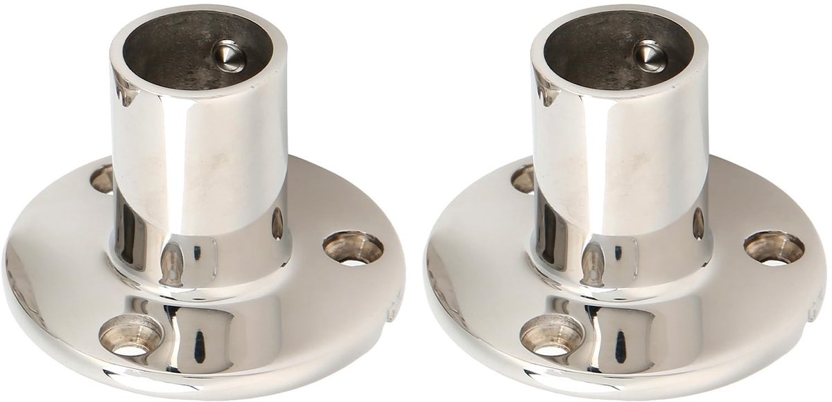 Dailygoods- Boot Handrail 90 Graden - Ronde Basis - Roestvrij Staal - Stevige Beugel - Voor Yachten - 22mm/25mm/30mm Voet - Bootrail