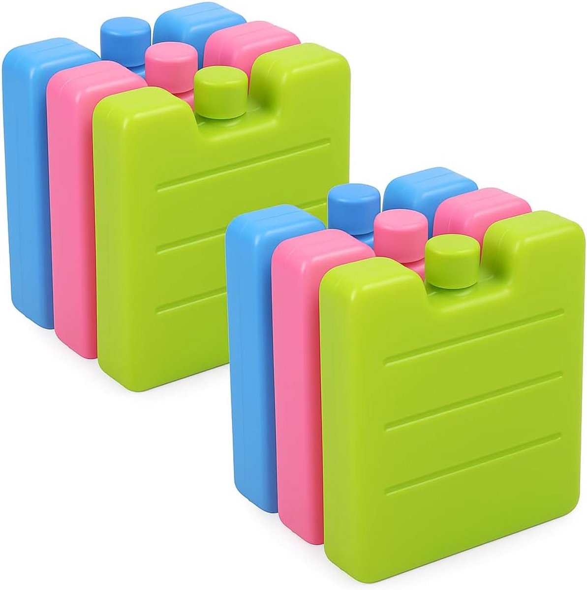 Vriezer Blocks - IJspakken Koelbox - Voedsel Koelen - Herbruikbaar Lekvrij - 6 Stuks - Veelkleurig