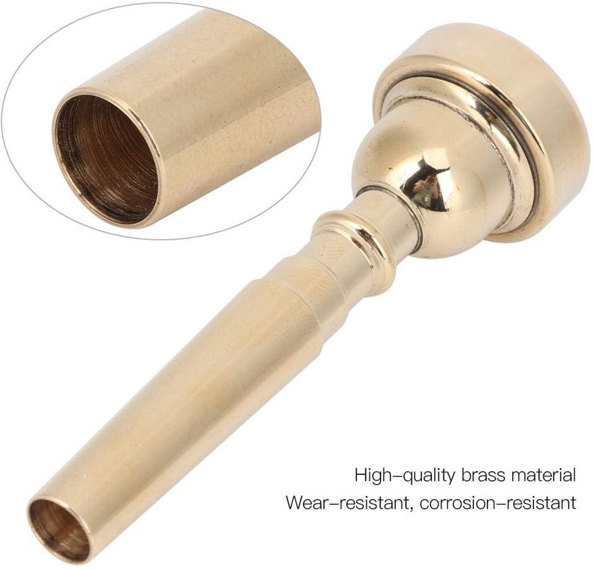 Dailygoods- Trompet Mondstuk Gemaakt van Hoogwaardig Messing - Gouden 5C - Schokbestendig - Elegant Ontwerp - Geschikt voor Beginners en Professionals - Heldere Klank - Trompetaccessoire