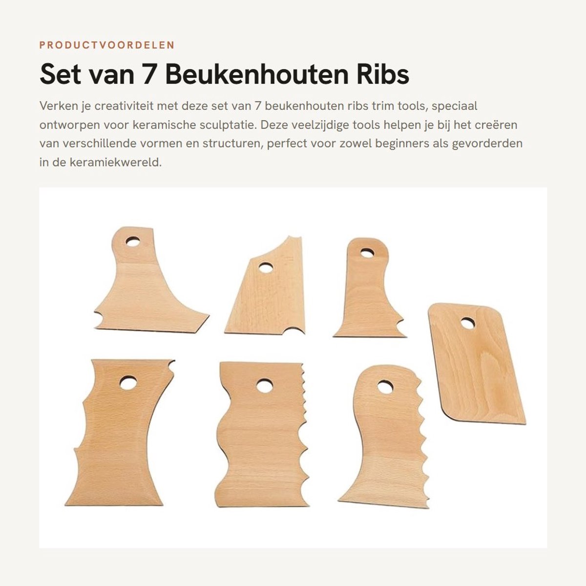 Dailygoods- Pottery Foot Shaper Set 7 Stks - Aardewerkgereedschap - Buchenhout - Creatieve Vormgeving - Keramische Sculptatie - Efficiënt Ontwerp - Keramiekgereedschap
