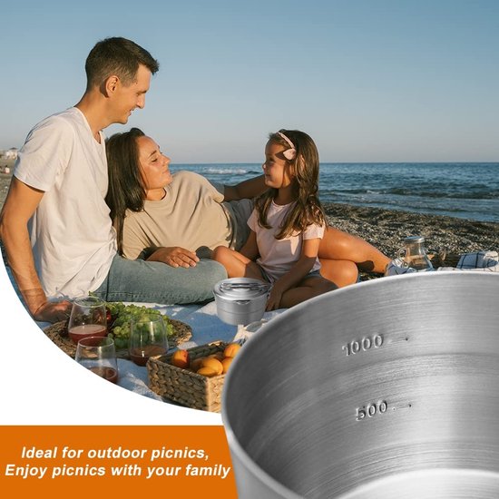 Rvs Camping Pannenset 1.5L - Vouwbare Kookpot voor 2-3 Personen — afbeelding 5