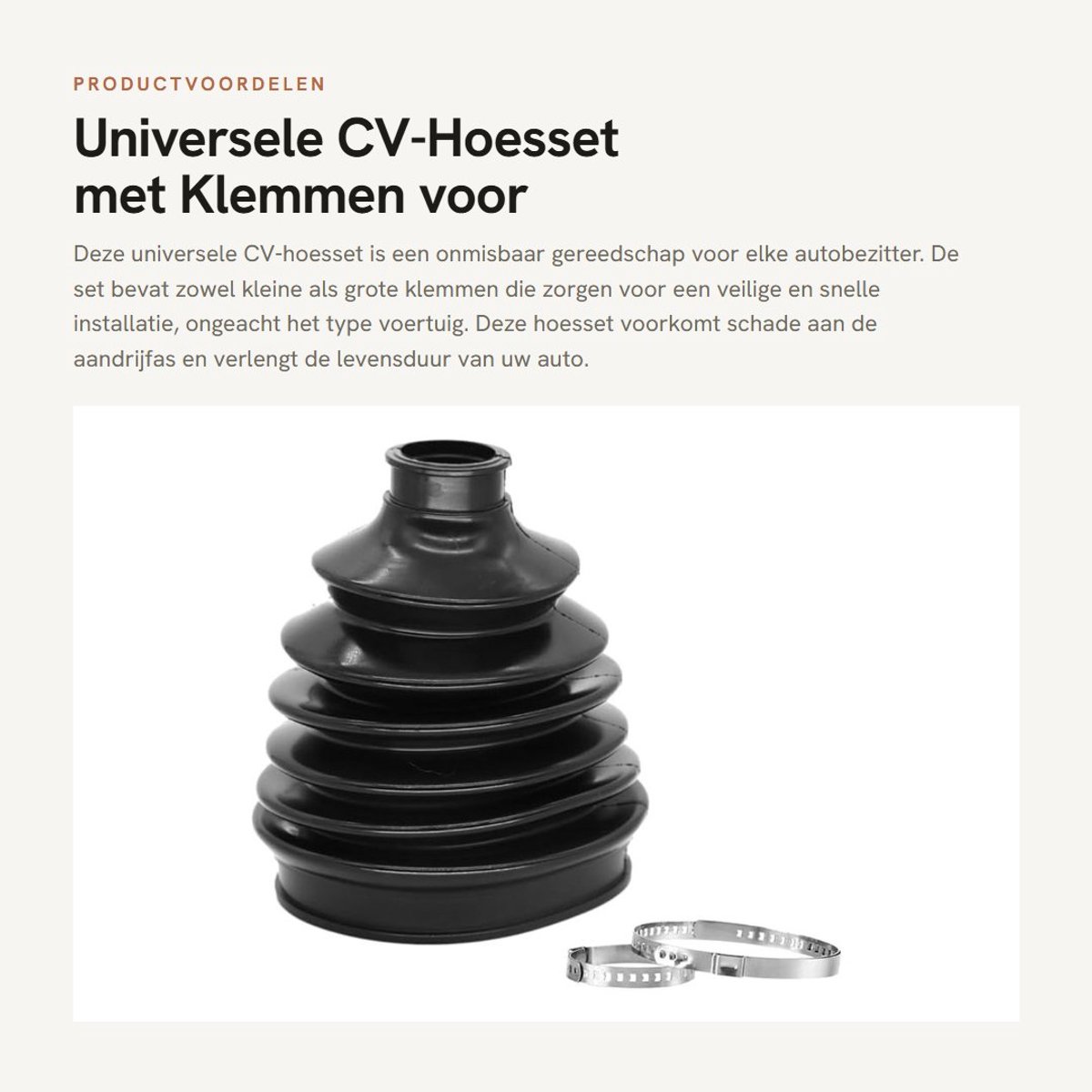 Dailygoods - Universele CV-Hoesset met Klemmen voor Auto's