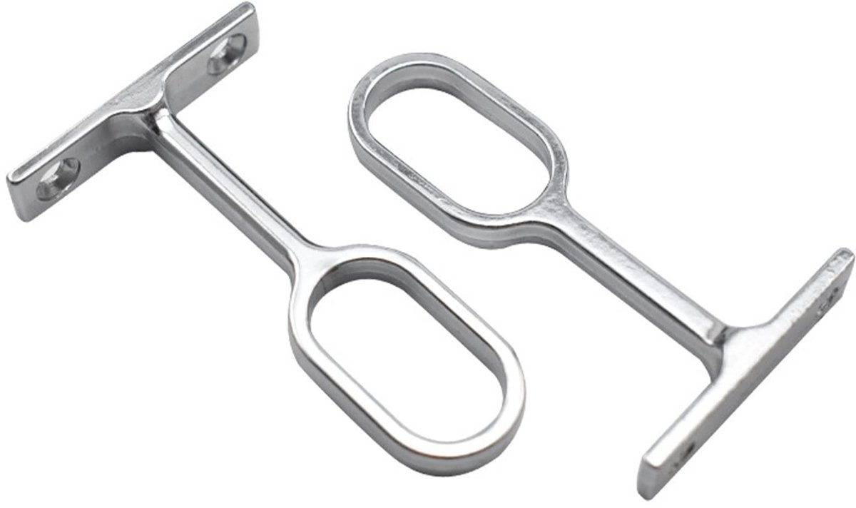 BRENZOOS- Kledingrail Hoogteverstelbaar - Kledinghanger Beugel - Ovalen Kledinghangers - Stabilisatie - Zinklegering - Pack van 2
