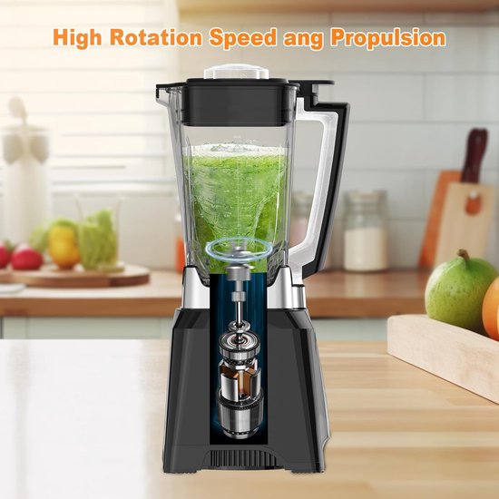 SnelShoppen - Tafel Mixer 2L - Keuken Blender met 7 Functies - Zelfreinigende Functie - Voor Milkshakes, Sappen en Meer - Ideaal voor Gezinnen van Snelshoppen — afbeelding 3