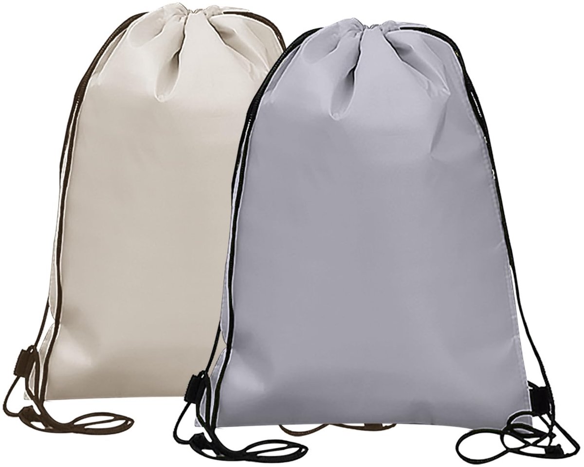 Dailygoods- Koeltassen Set van 2 - Opvouwbaar - Rugzakken met Trekkoord - Herbruikbare Folietassen - Aluminiumfolie - 27 x 33 cm - Thermotas