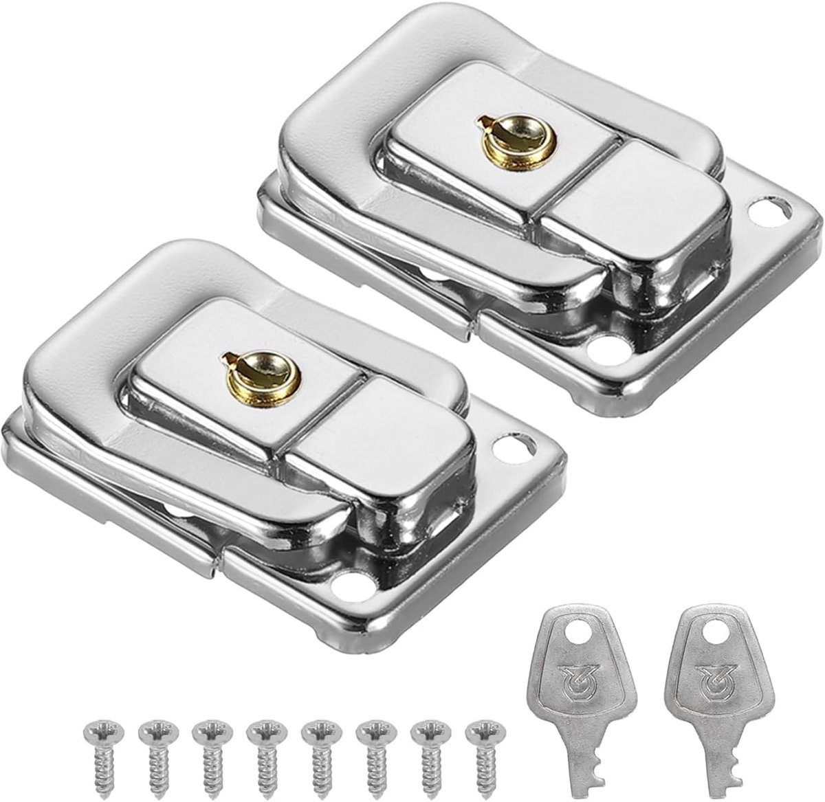 Kofferslot Hasp - Tuimelslot Deurgrendel - Kisten Beveiligen - Duurzaam IJzer Materiaal - 2 Stuks - Zilver