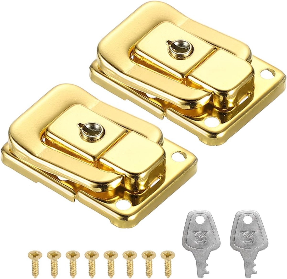 Kofferslot Hasp - Tuimelslot Grendel - Kisten Beveiligen - Inclusief Sleutel - 2 stuks - Goud