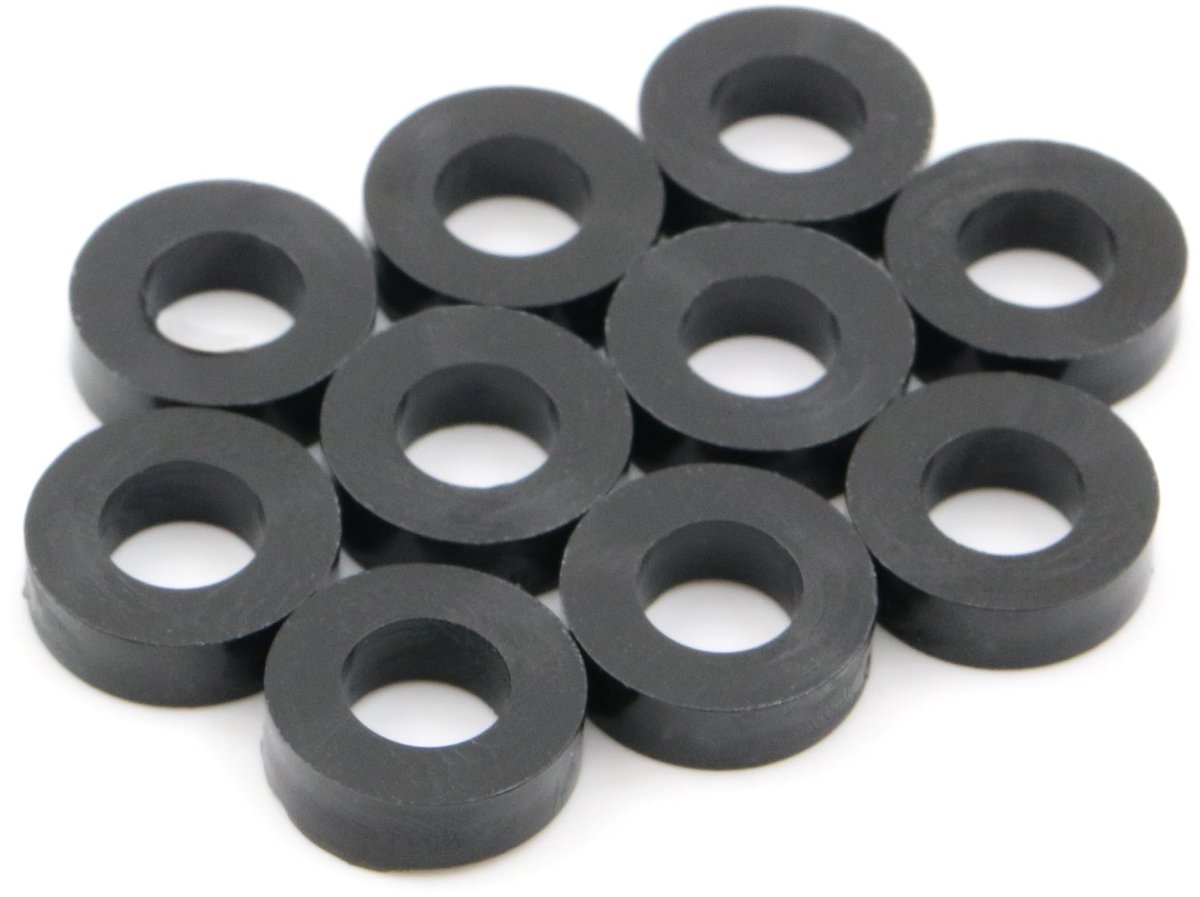Dailygoods - Afstandshulzen - Sluitringen - Ideaal voor afstanden tussen onderdelen - Zwart - HD-polyethyleen - 10 stuks - Geschikt voor diverse toepa...