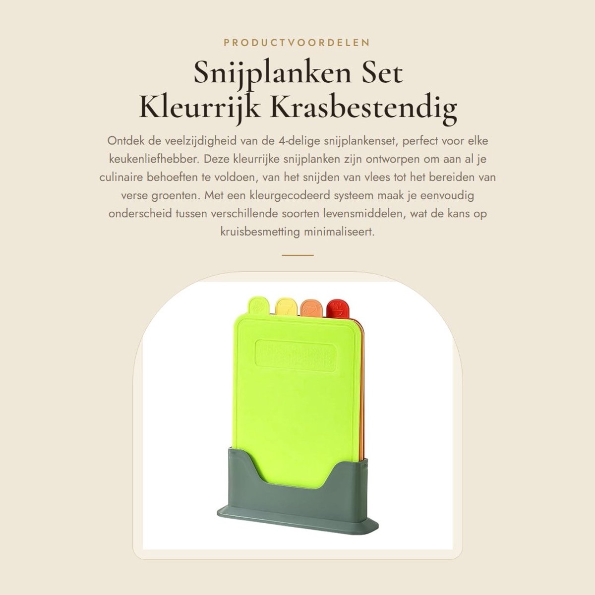 Dailygoods- Snijplanken Set van 4 - Duurzaam/Krasbestendig - Antislip - Vaatwasmachinebestendig - Kleurgecodeerd - Kunststof - Keukensnijplanken