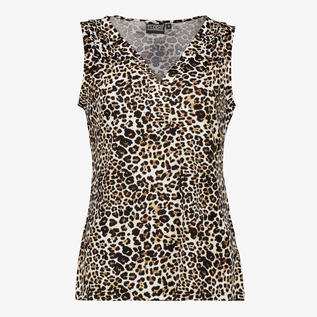 TwoDay dames top met panterprint bruin - Maat 3XL