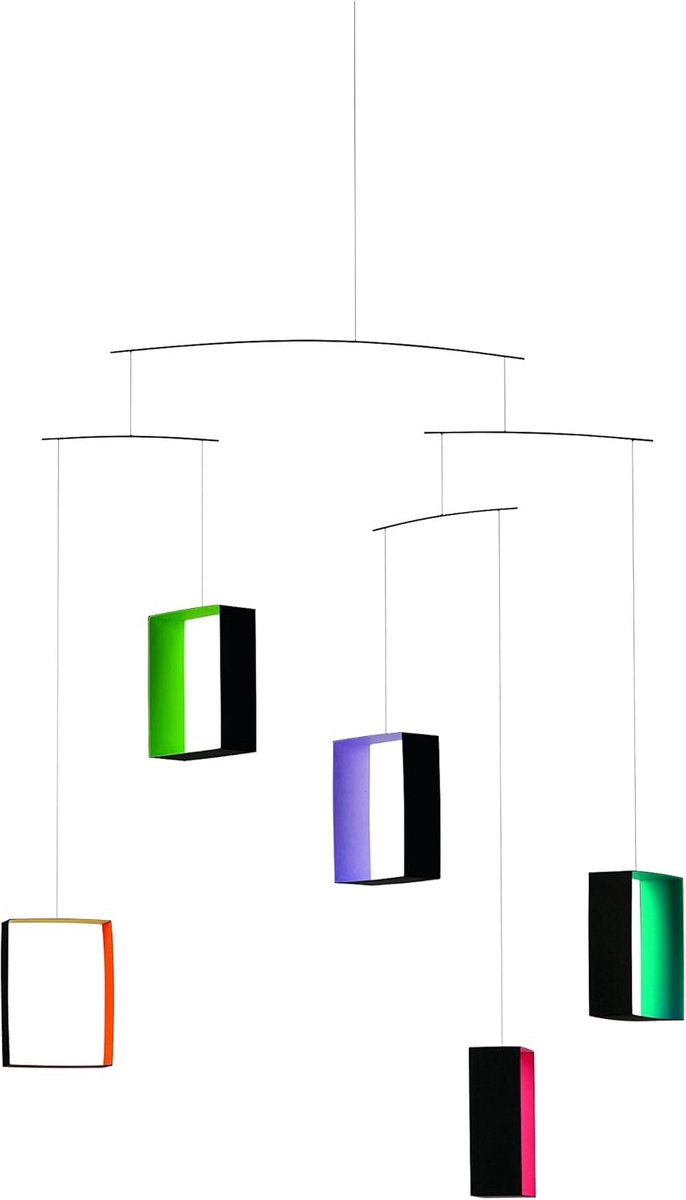 Decoratieve Mobiel - Wandhanger - Babykamer Aankleden - Origineel Ontwerp - 60 x 45 cm - Zwart/Multicolor