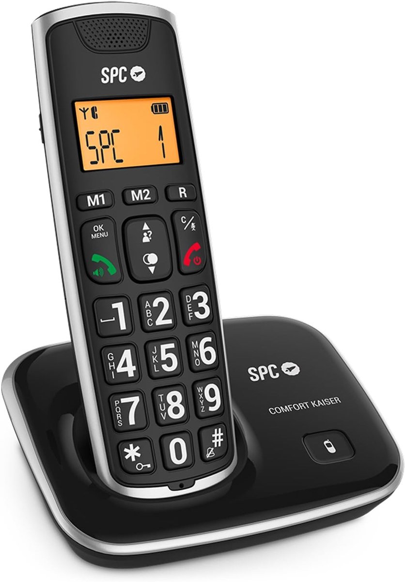 Draadloze Vaste Telefoon - Senioren Telefoon - Makkelijk Bellen - Extra Grote Toetsen - XL Formaat - Wit Grijs