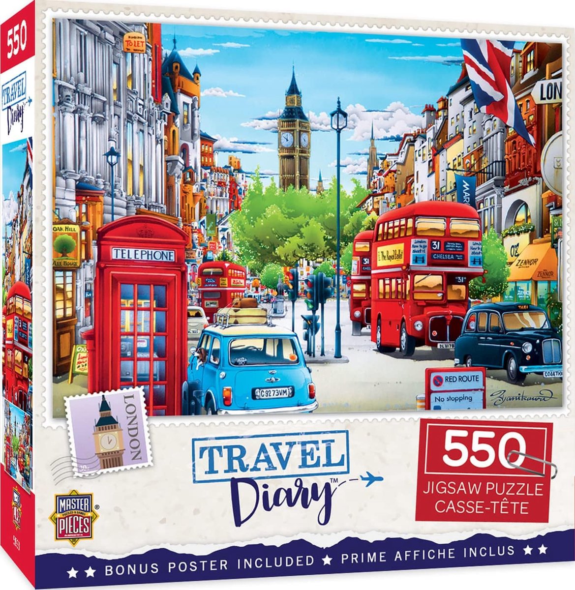 Legpuzzel 500 stukjes - Puzzel volwassenen Familie puzzel - Ontspannen avond - Willekeurig gesneden stukjes - 15"x21" - Londen