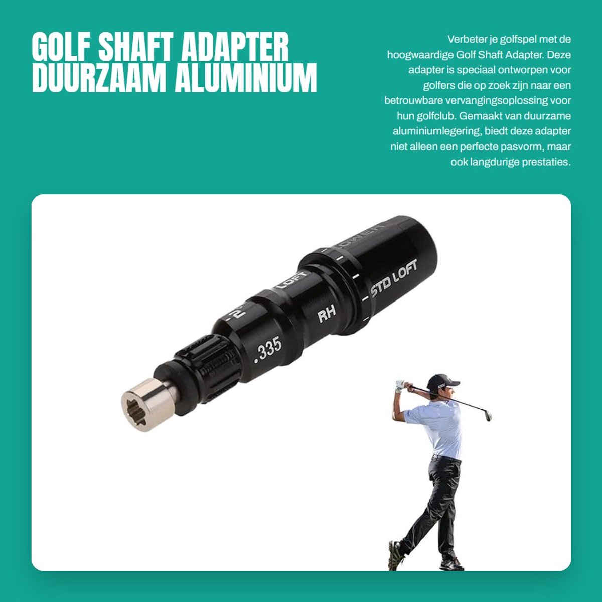 Dailygoody - Golf Shaft Adapter - Duurzaam Aluminium - Eenvoudig te