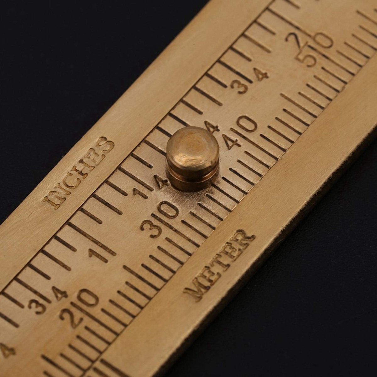 Dailygoods- Caliper Mini - Retro Design - Meetgereedschap - Dubbele Schaal - 80 mm - Messing - Lichtgewicht - Meetlat