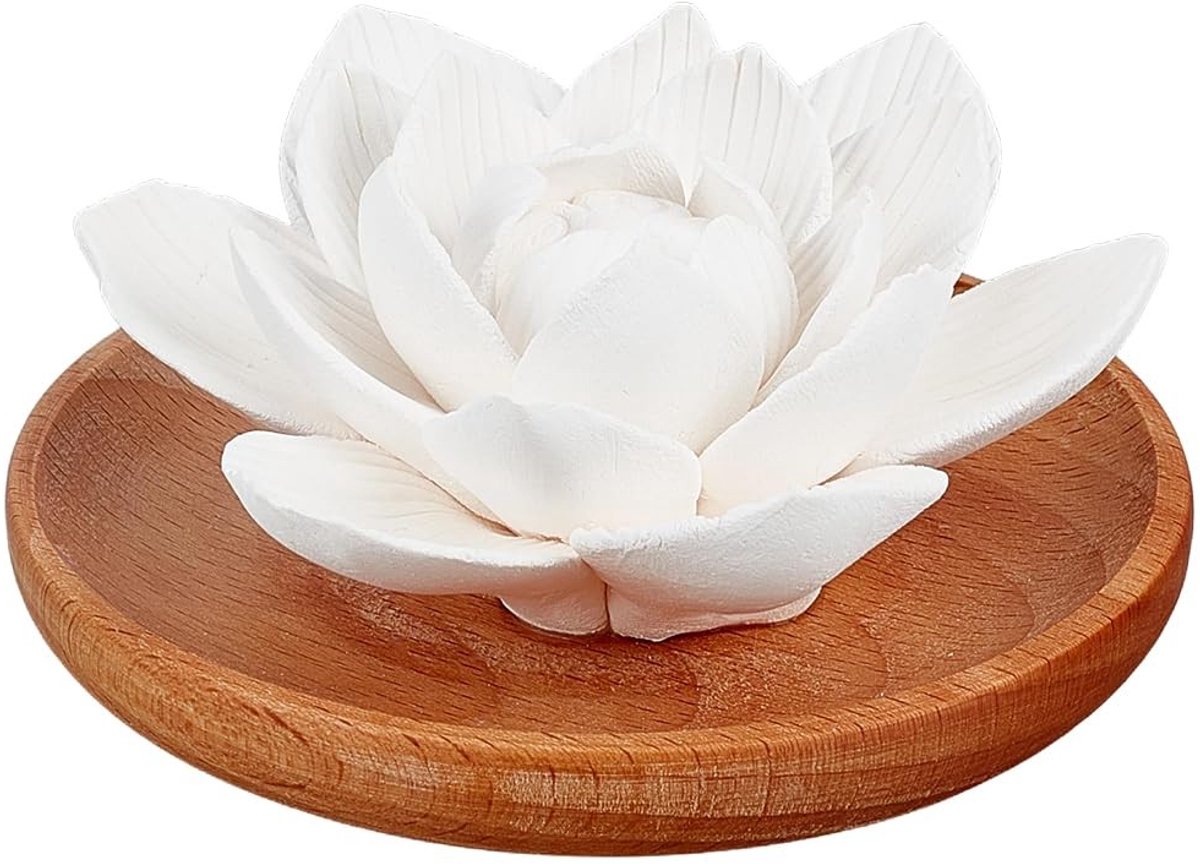 Dailygoods- Diffuser passief bloemvorm - Aromatherapie - Keramisch - Compact formaat - Decoratief stuk - Voor kleine ruimtes - Aromadiffuser