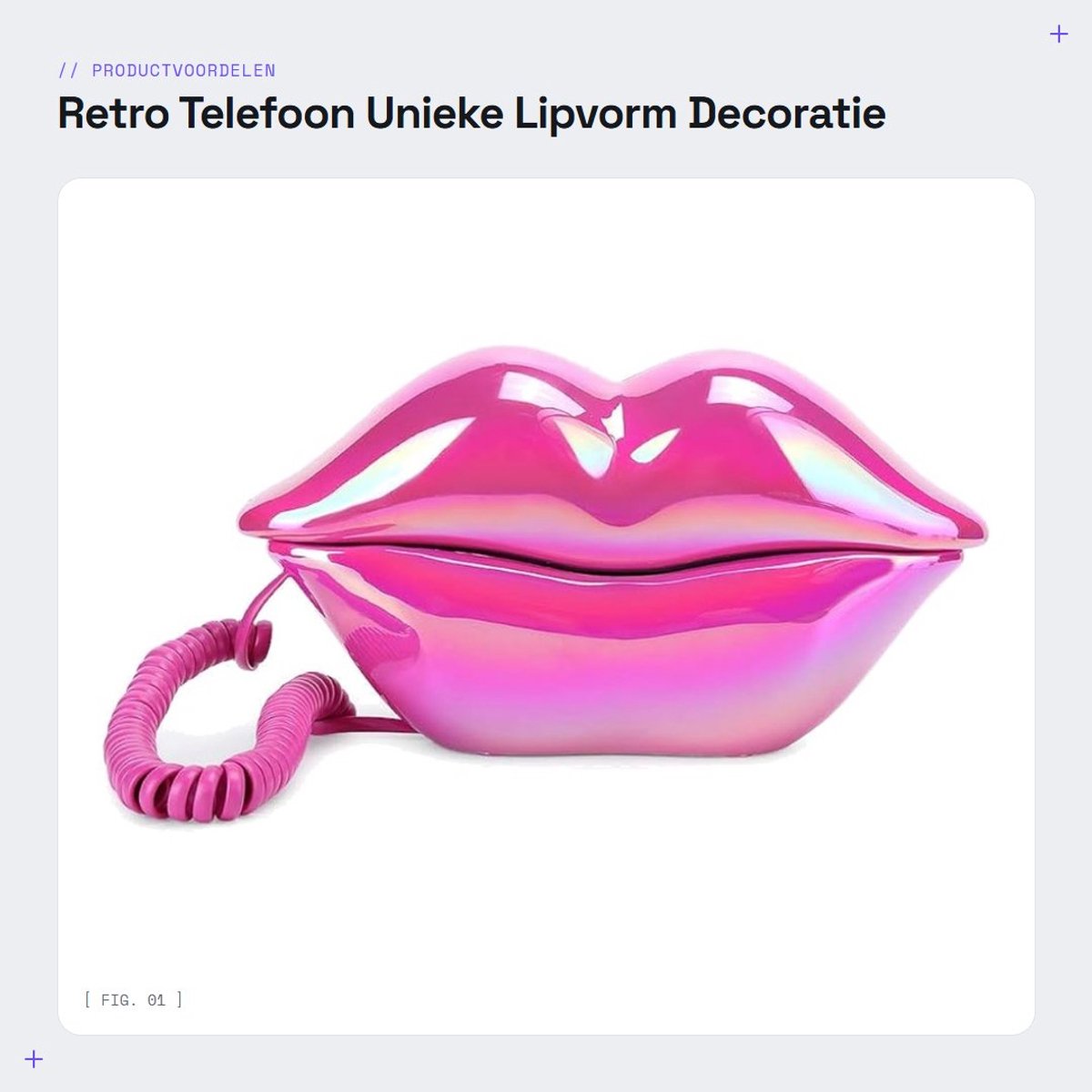 Dailygoods- Telefoon Retro Lipvorm - Unieke Telefoon - Decoratie voor Thuis - Ondersteuning Nummer Opslag - AB Materiaal - Voor Gezinnen/Vrienden
