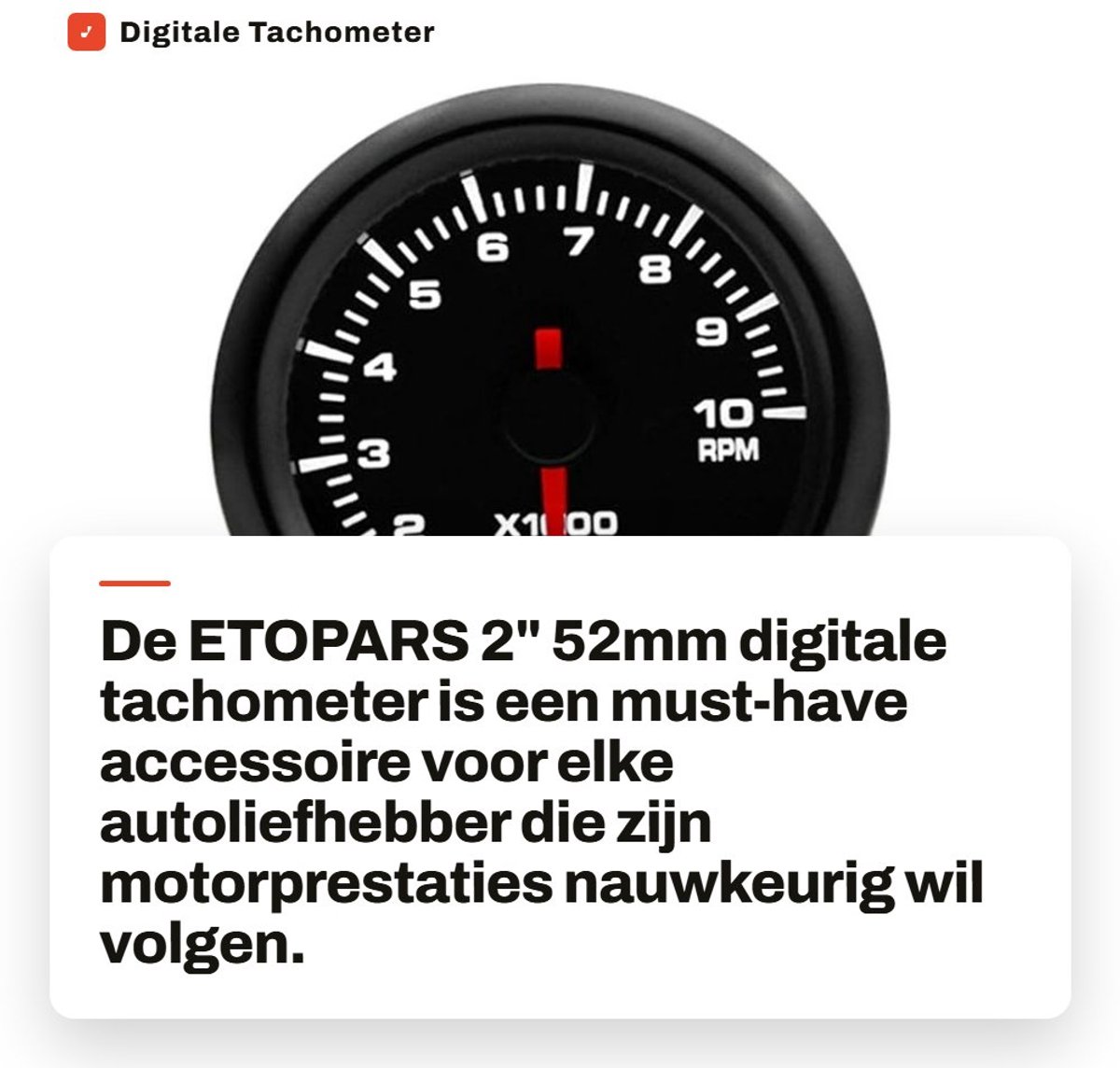 Dailygoods - Digitale Tachometer - 2 inch 52mm Meter - 7 Kleuren Indicator - Auto Accessoire - Nauwkeurige Metingen - Geschikt voor Auto's - Perfect v...