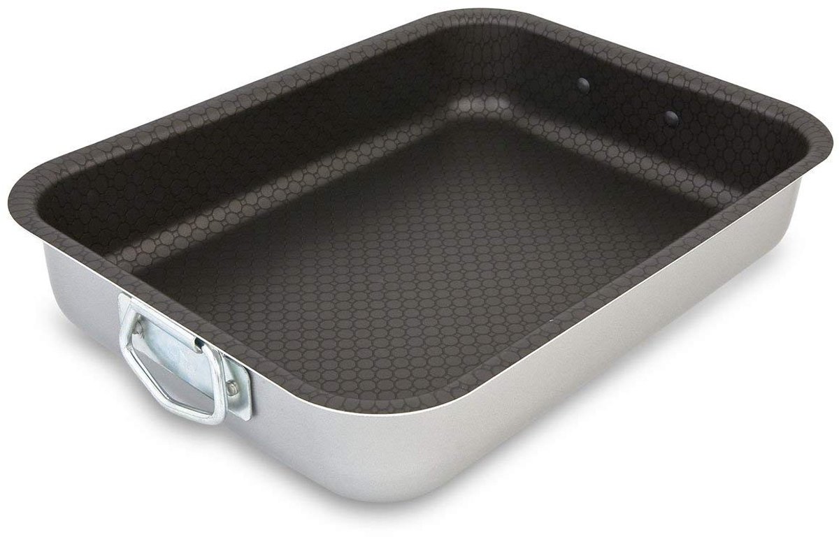 Dailygoods- Rotisserie met Handgrepen - Aluminium met Drievoudige Anti-Aanbaklaag - 40 centimeter - Rotisserie Grill - Keukenaccessoire - Koken Thuis - Duurzaam Design - Grillpan
