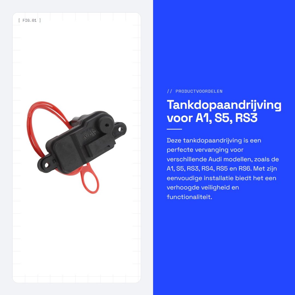 Dailygoods- Tankdop Verhoogde Veiligheid - Tankdop Actuator - Vervanging - Eenvoudige Installatie - Compatibel met A1/S5/RS3/RS4/RS5/RS6 - OE-nummer 8v0862153a - Tankklep