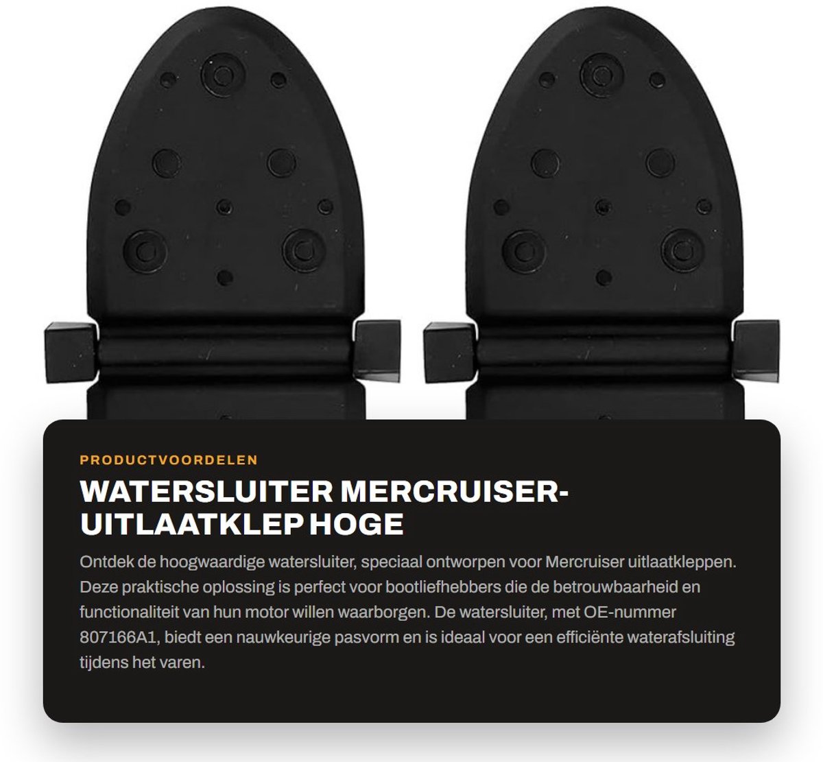 Dailygoods- Watersluiter Hoge Hardheid - Mercruiser Uitlaatklem - Doorvoertules - OE-nummer 807166A1 - Geschikt voor Mercruiser - Uitlaatklep
