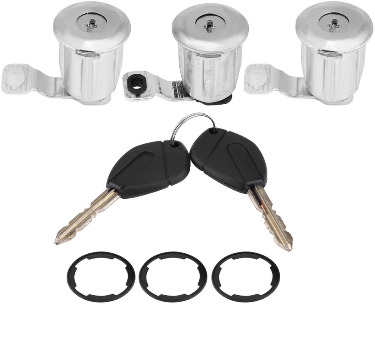 Dailygoods- Autodeurslot Set - Vervangingsslot voor Partner 1996-2007 - Cilinderslot - Deurslot met sleutel - Metalen constructie - Diameter ca. 3 cm