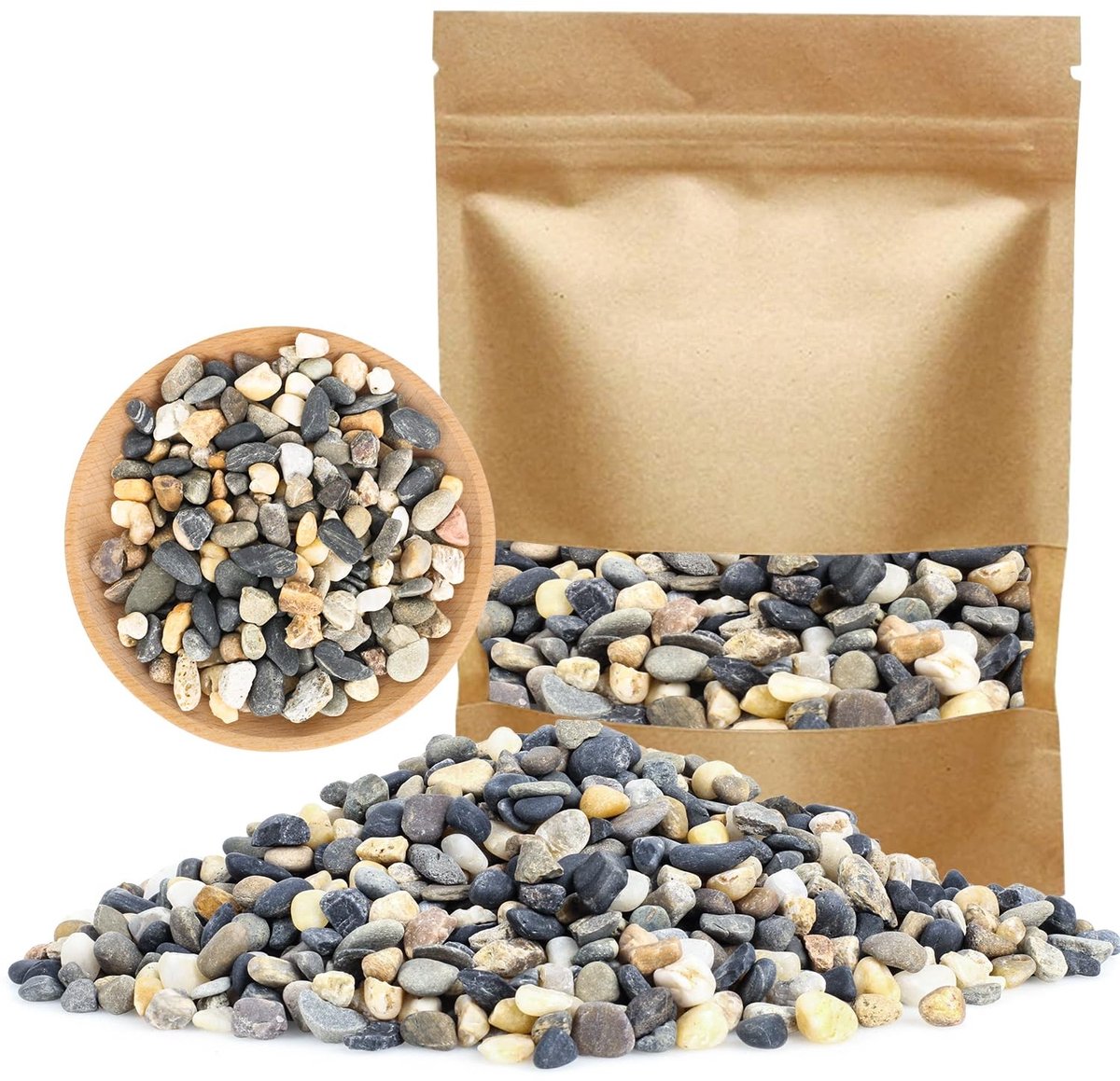 Dailygoods- Decoratieve Stenen 1000 g - Sierstenen voor Vazen - Decoratie voor Bloempotten - Geschikt voor Aquarium - Duurzaam - Veelzijdig Inzetbaar