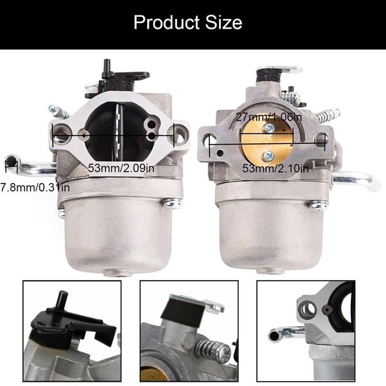Dailygoods- Carburateur Reserveonderdeel - Carburateur Kit - Afdichting - Brandstofslang - Filter - Compatibel met B&S Motoren - Grasmaaier Carburateur — afbeelding 4
