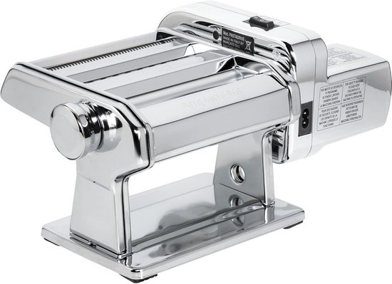 Pastamachine Motor - Automatische Pastamaker - Thuis Pasta Maken - Origineel Italiaans Design - 3 Rollen - Zilver — afbeelding 2