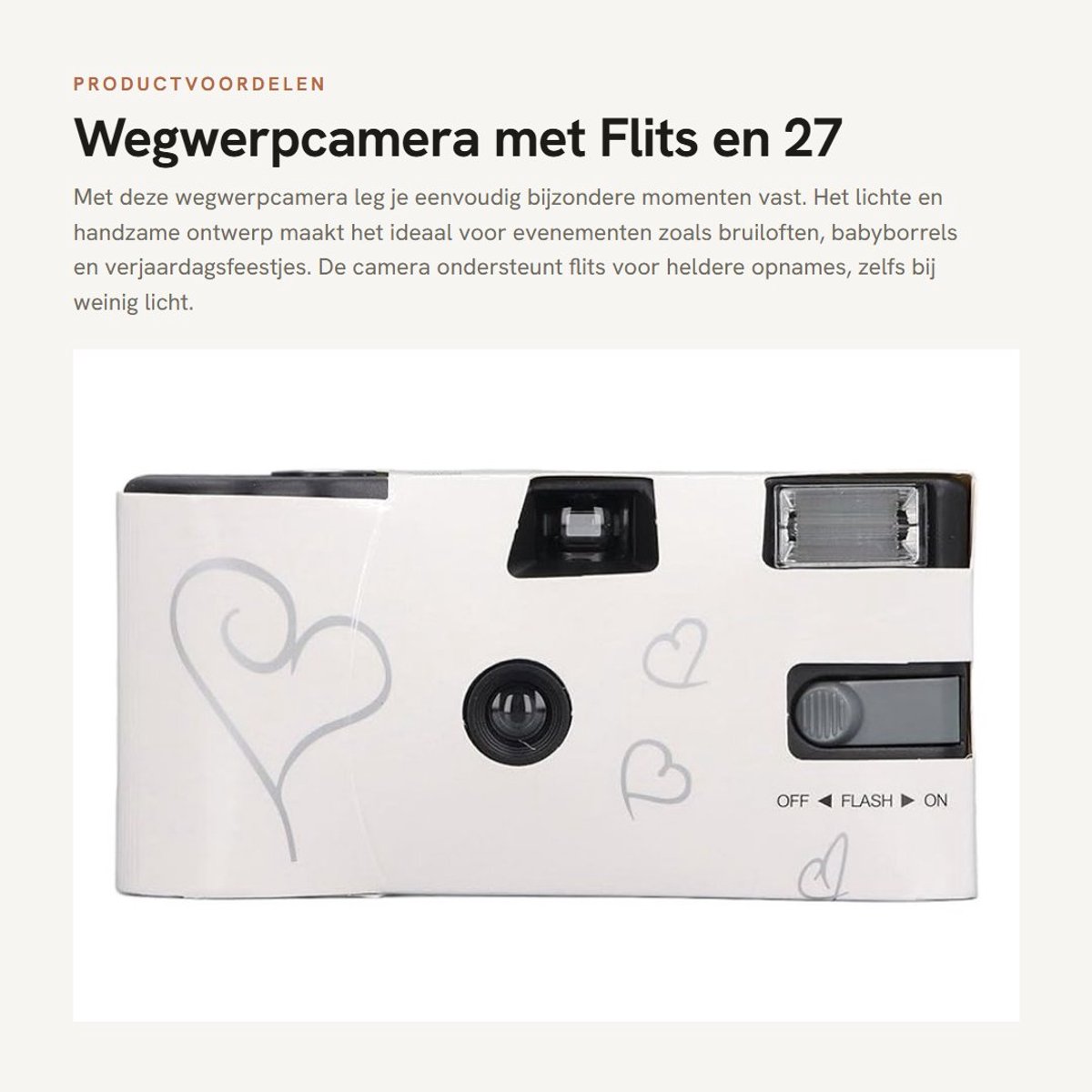 Dailygoods - Wegwerpcamera met Flits en 27 Opnamen