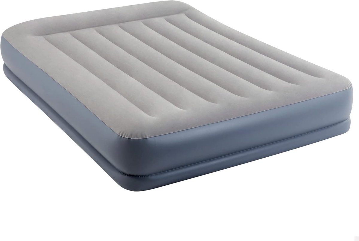 Luchtbed - Slaapkussen - Logeren - Fiber Tech technologie - 203 x 152 x 30 cm - Grijs