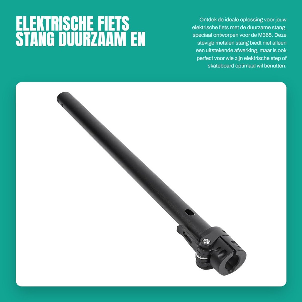 Elektrische Fiets Stang - Duurzaam en Slijtvast - Geschikt voor M365 - Vouwpaal voor E-skateboard - Metalen Stang voor Stevigheid