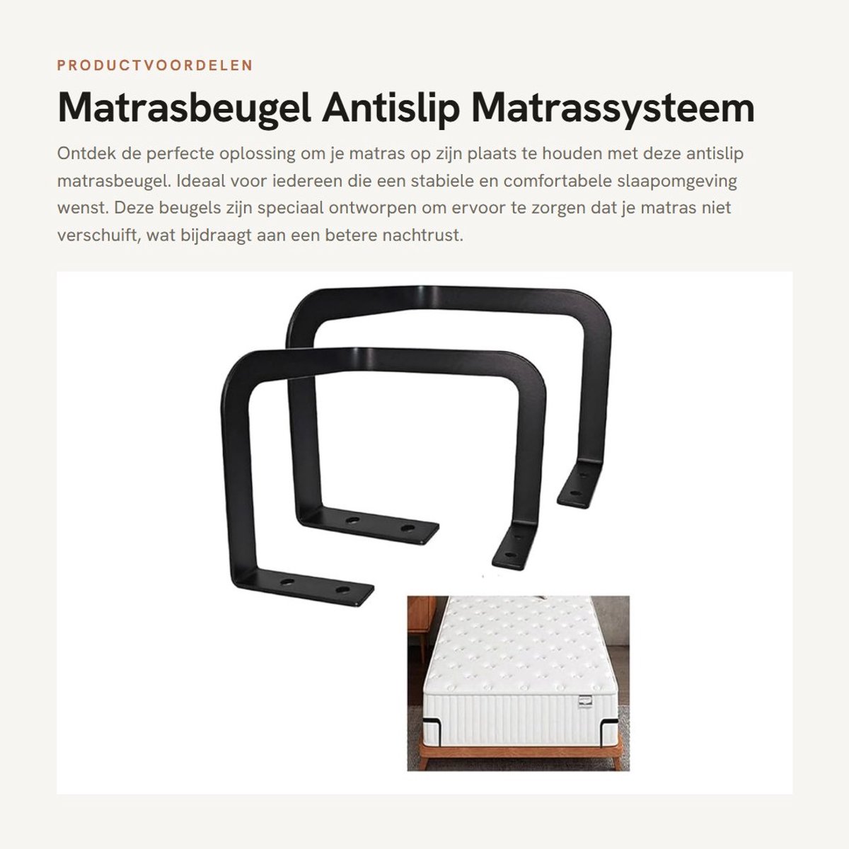 Dailygoods- Matrasbeugel Efficiënte Matrashouder - Antislip Stabilisator - Metalen Bedframe Afscheider - 2 Stuks - Duurzaam Metaal - Eenvoudige Montage - Matrasstabilisator
