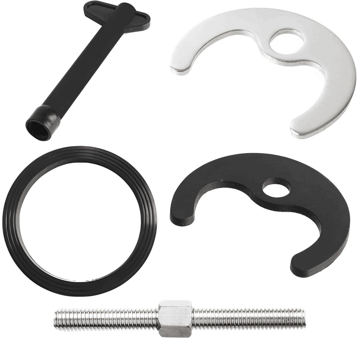 Dailygoods- Montageset 5-delig - Bevestigingsset Wastafels - Keukenhouder - Rubberplaat/Roestvrij Stalen Plaat - Inclusief Inbussleutel - Duurzaam en Robuust