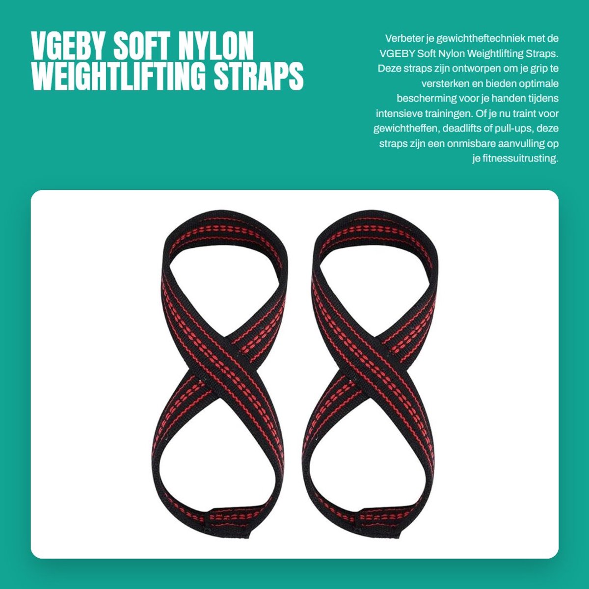 Dailygoods- Gewichthefriemen met hoge kwaliteit - Nylon - Duurzaam - Antislip - Bescherming voor handen - Voor gewichtheffen en pull-ups - Gewichthefriem