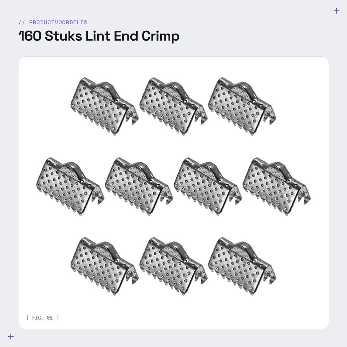 Dailygoods- Crimp Klemmen 160 Stuks - Vouw Krimpdoppen - Koorduiteinden - Roestvrij Staal - Zwart - 10 x 6 mm