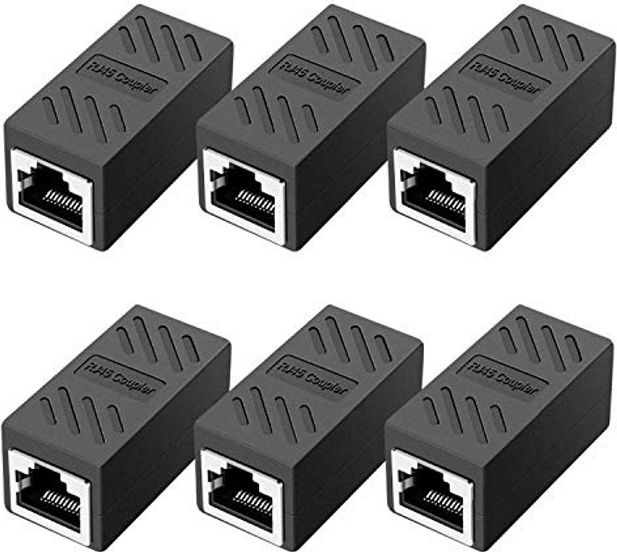 RJ45 Koppeling - Netwerk Connector - Kabel Verlengen - Metaal Afgeschermd - 6 Stuks - Zilver