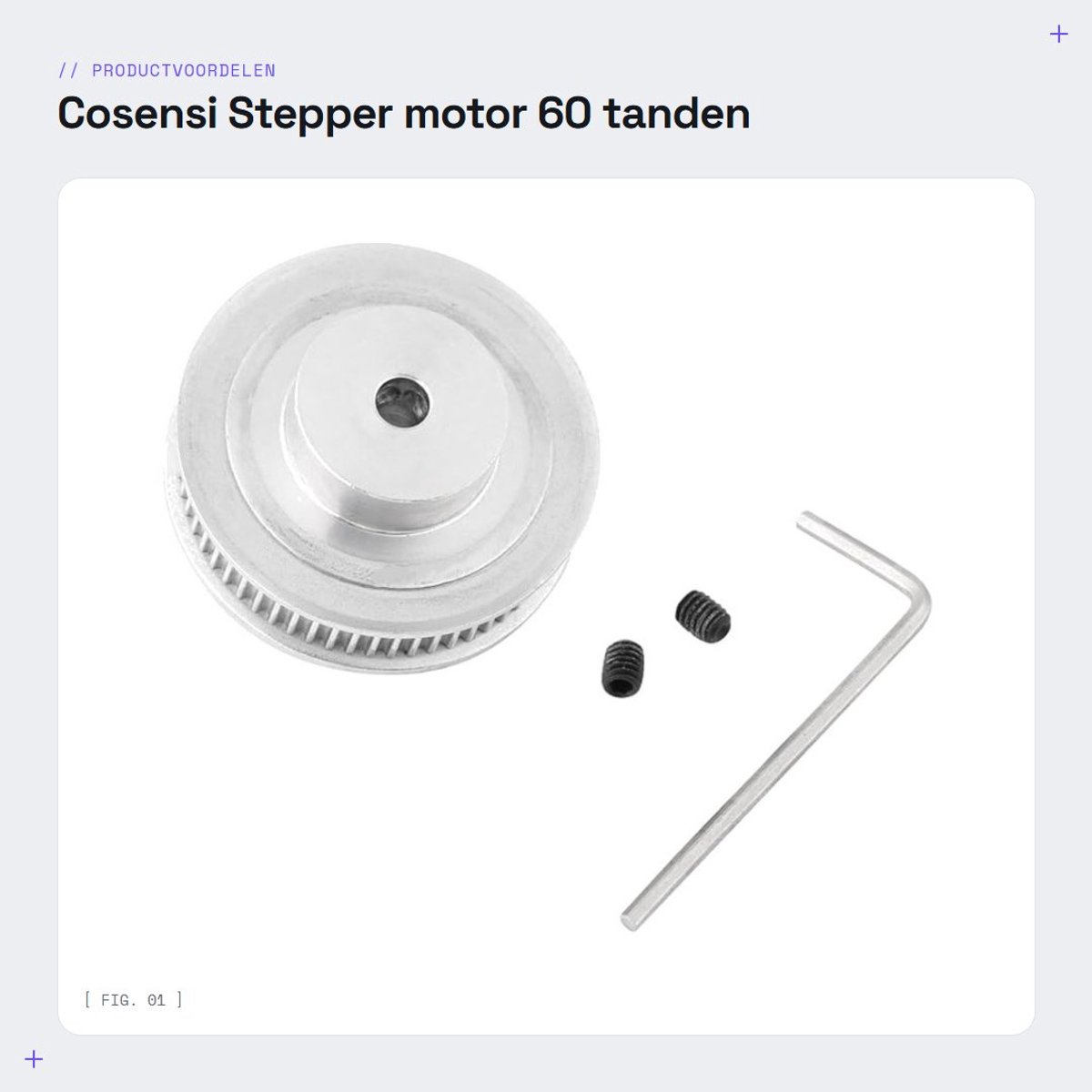 Dailygoods- Steppermotor 60 Tanden - GT2 Tandwielen - 5 mm Bore - 3D Printer - Inclusief Schroeven/Werkzeug - Hoge Precisie - Tandwiel