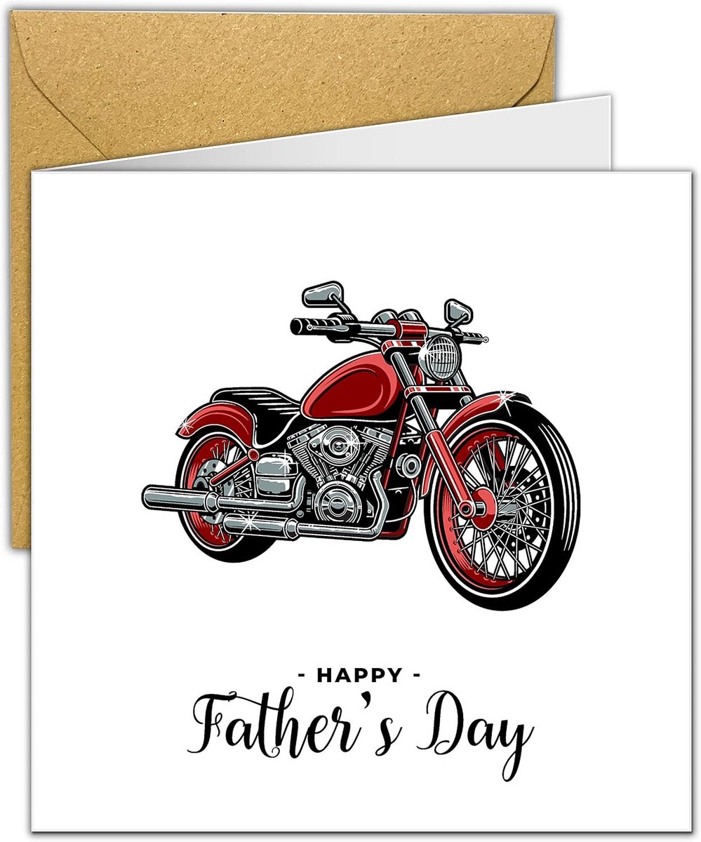 Vaderdag kaart - Fietskaart Papa - Cadeau Geven - Met Envelop - 15 x 15 cm - Multicolor