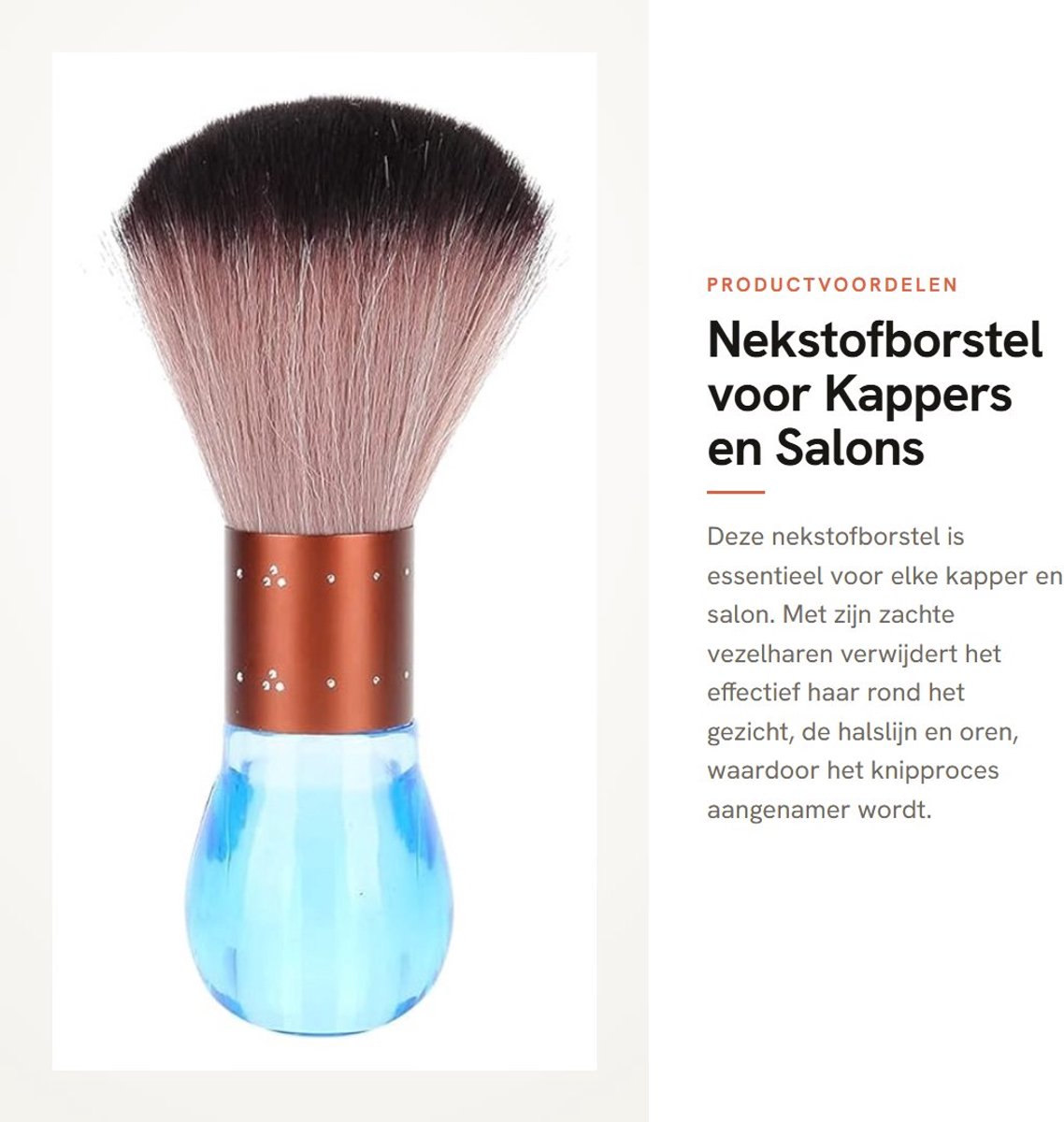 Dailygoods- Nekstofborstel - Zacht Vezelhaar - Onderhoudsvriendelijk - Voor Kappers/Salon Gebruik - Effectief Haarverwijdering - Huidvriendelijk - Haarveegborstel
