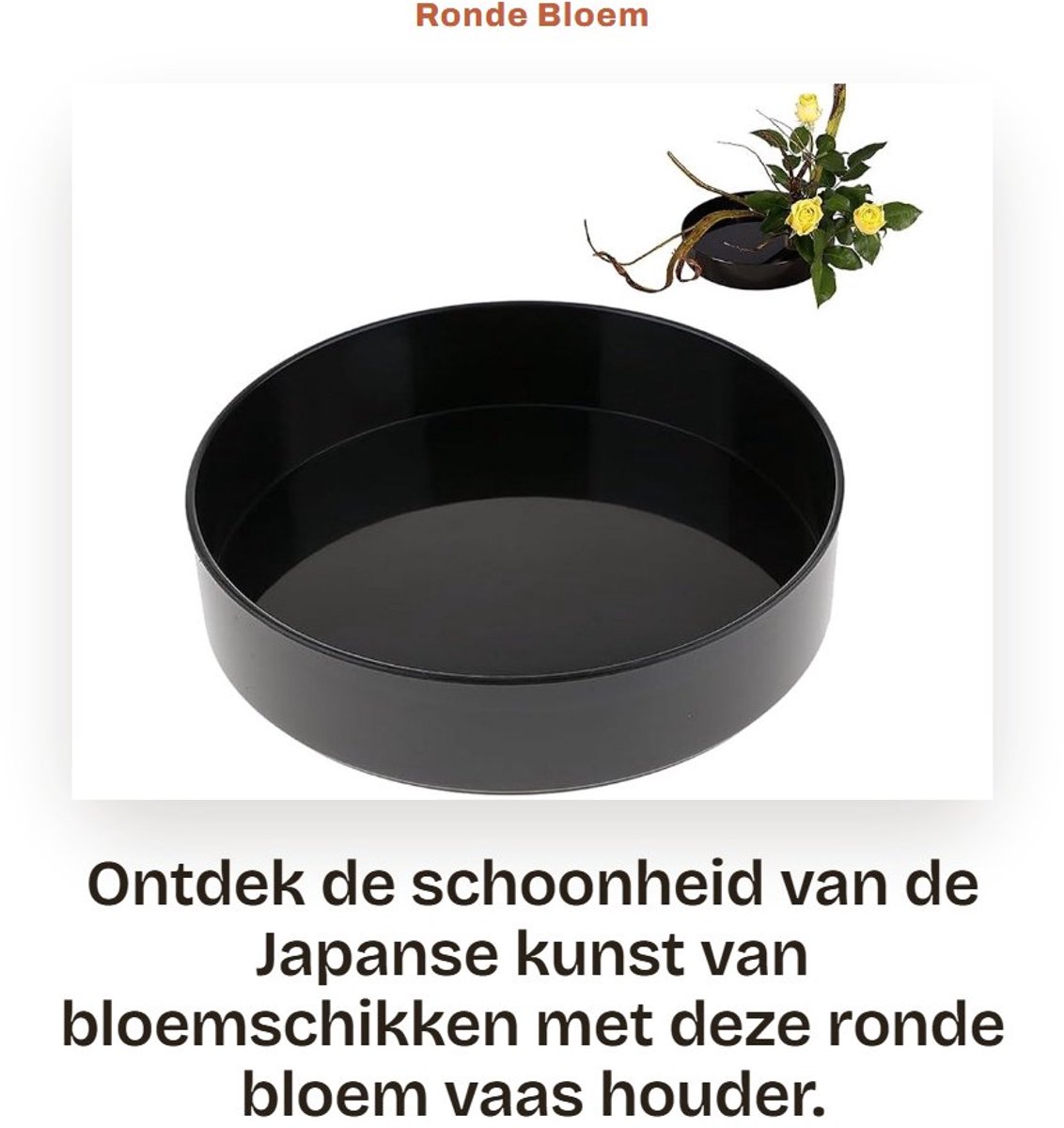 Dailygoods- Bloemvaas Ronde Vorm - Ikebana Vaas - Kunststof - 28cm - Bloemstuk Gereedschap - Traditionele Stijl - Veelzijdigheid