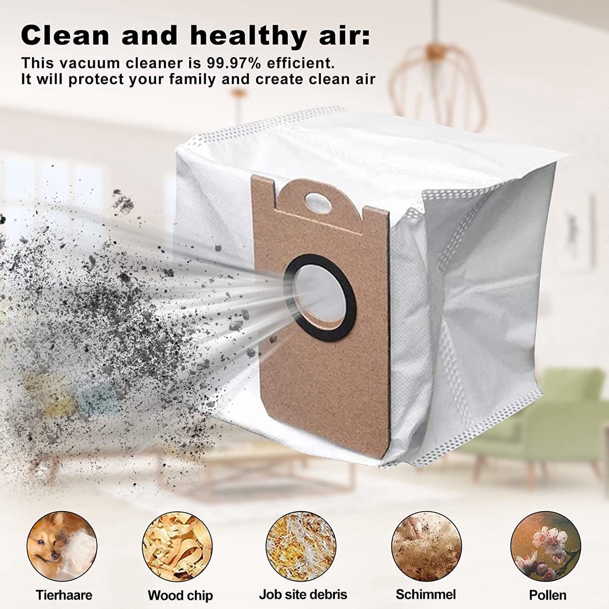 Dailygoods- Stofzak Grote Capaciteit - 12 Stuks - Lekvrij - Duurzaam Materiaal - Voor Proscenic M7 Pro/M8 Pro - Efficiënt Onderhoud - Stofzuigerzak